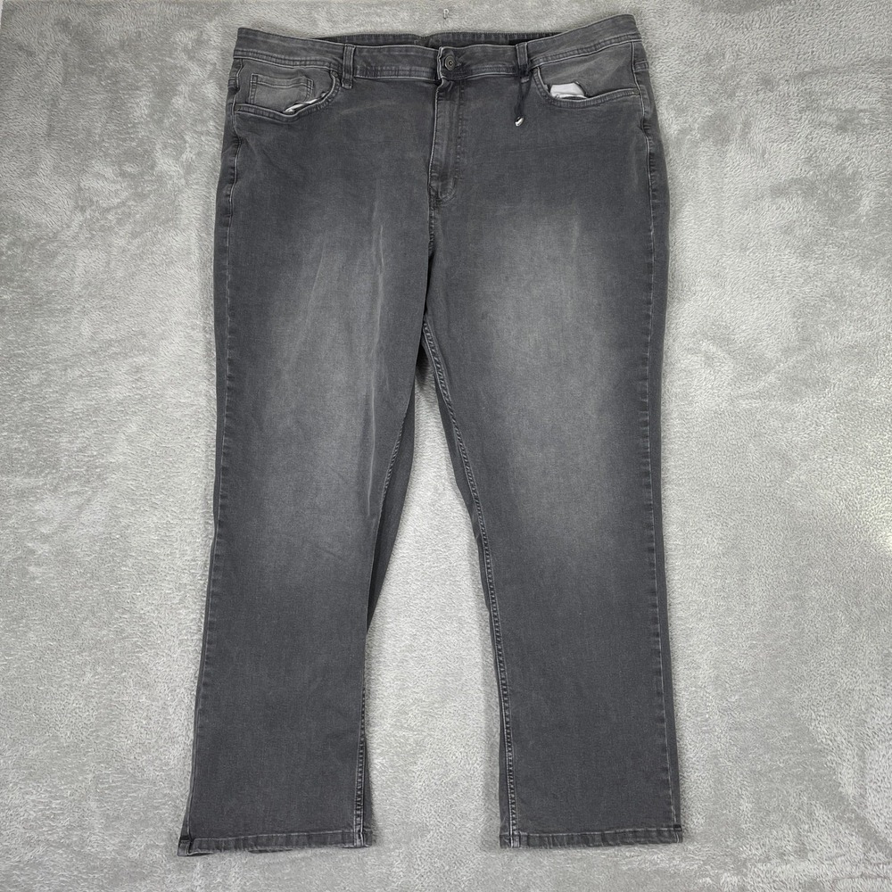 tpj Jeans Mens 42x30 Grey Thick Thicc Straight Leg Stretch Denim Streetwear